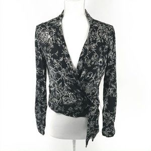 Abercrombie and Fitch Black and White Floral Blouse